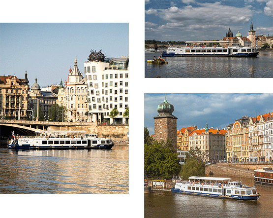 Einstündige Schiffsfahrt durch Prag